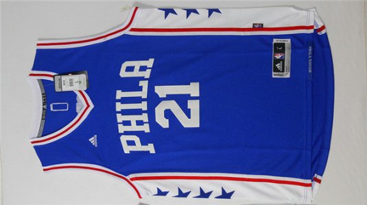 Maillot De Basket Philadelphia 76ers Joel Embiid 21 Tissus Sportif Fans Edition Bleu